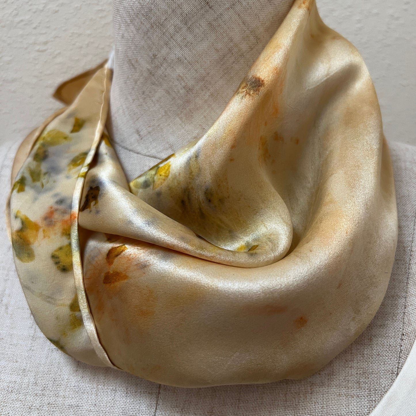 SAT16-03 - Satin Scarf - 16" x 16" - Marigold, Coreopsis