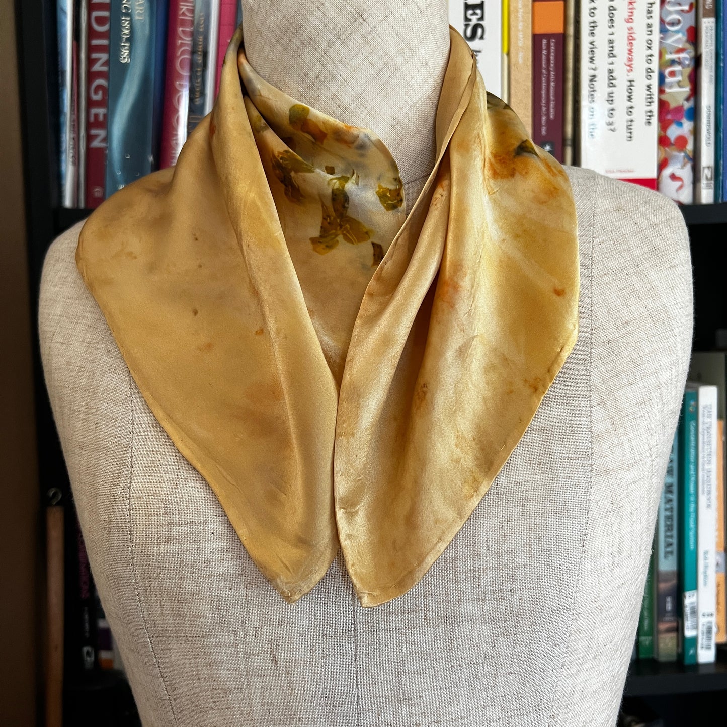 SAT16-03 - Satin Scarf - 16" x 16" - Marigold, Coreopsis