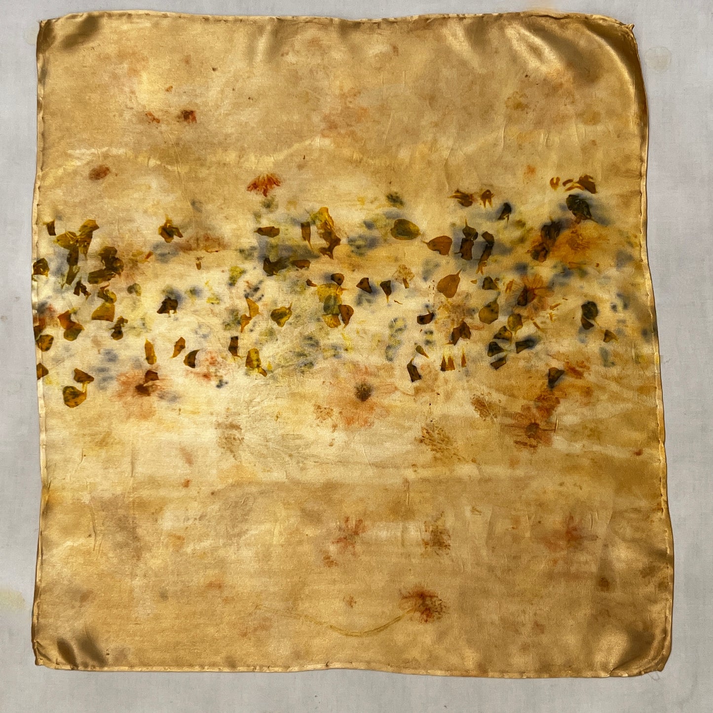 SAT16-03 - Satin Scarf - 16" x 16" - Marigold, Coreopsis