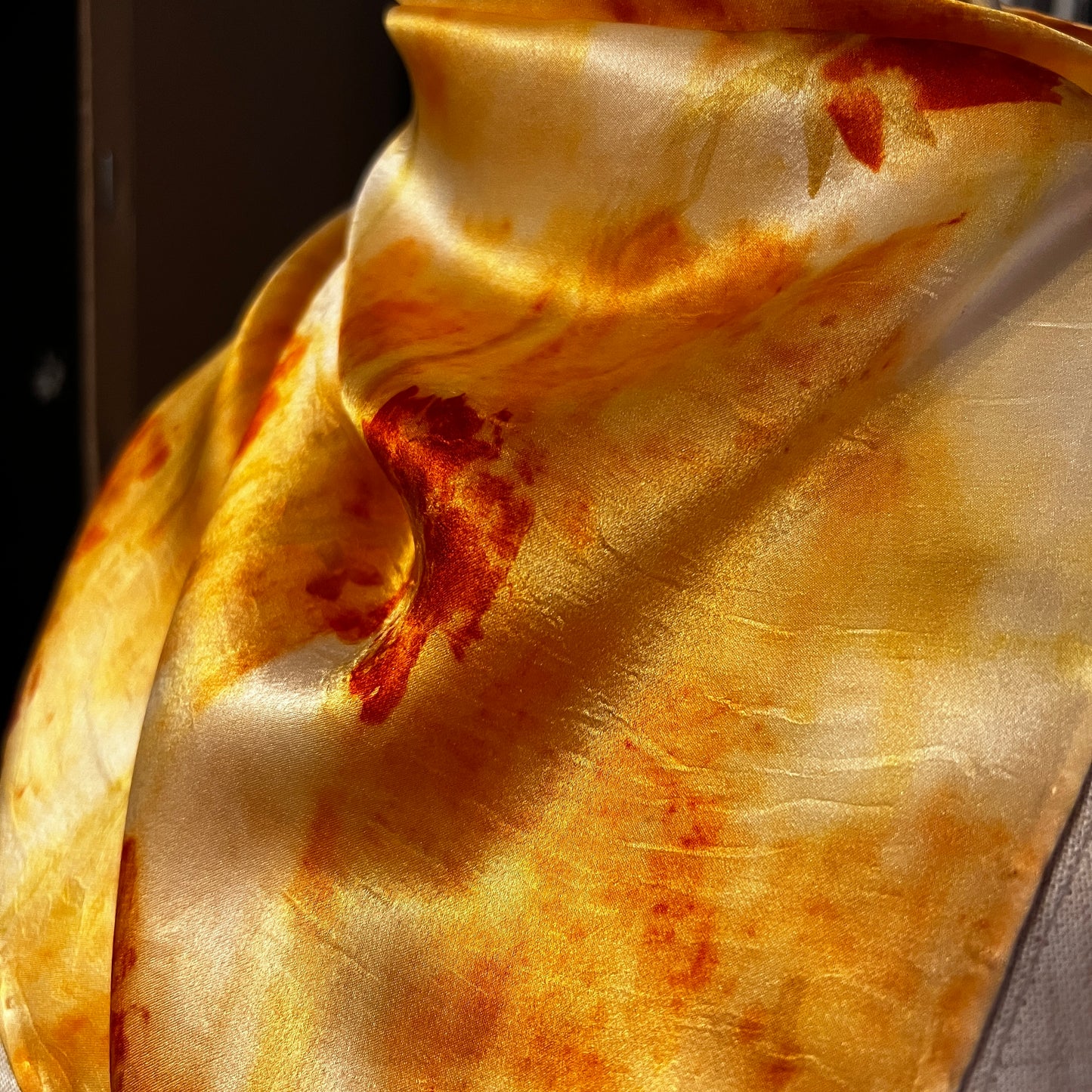 SAT16-05 - Satin Scarf - 16" x 16" - Coreopsis