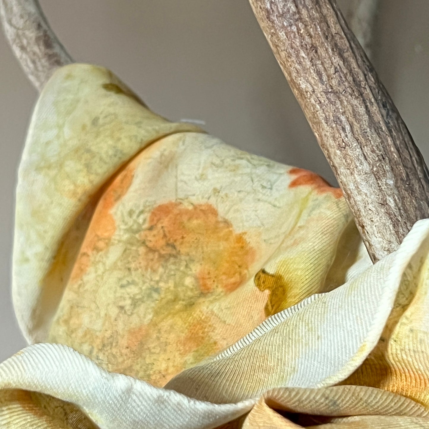 SW11-07 - Silk Wool Scarf 11" x 57" - Coreopsis, Cotinus