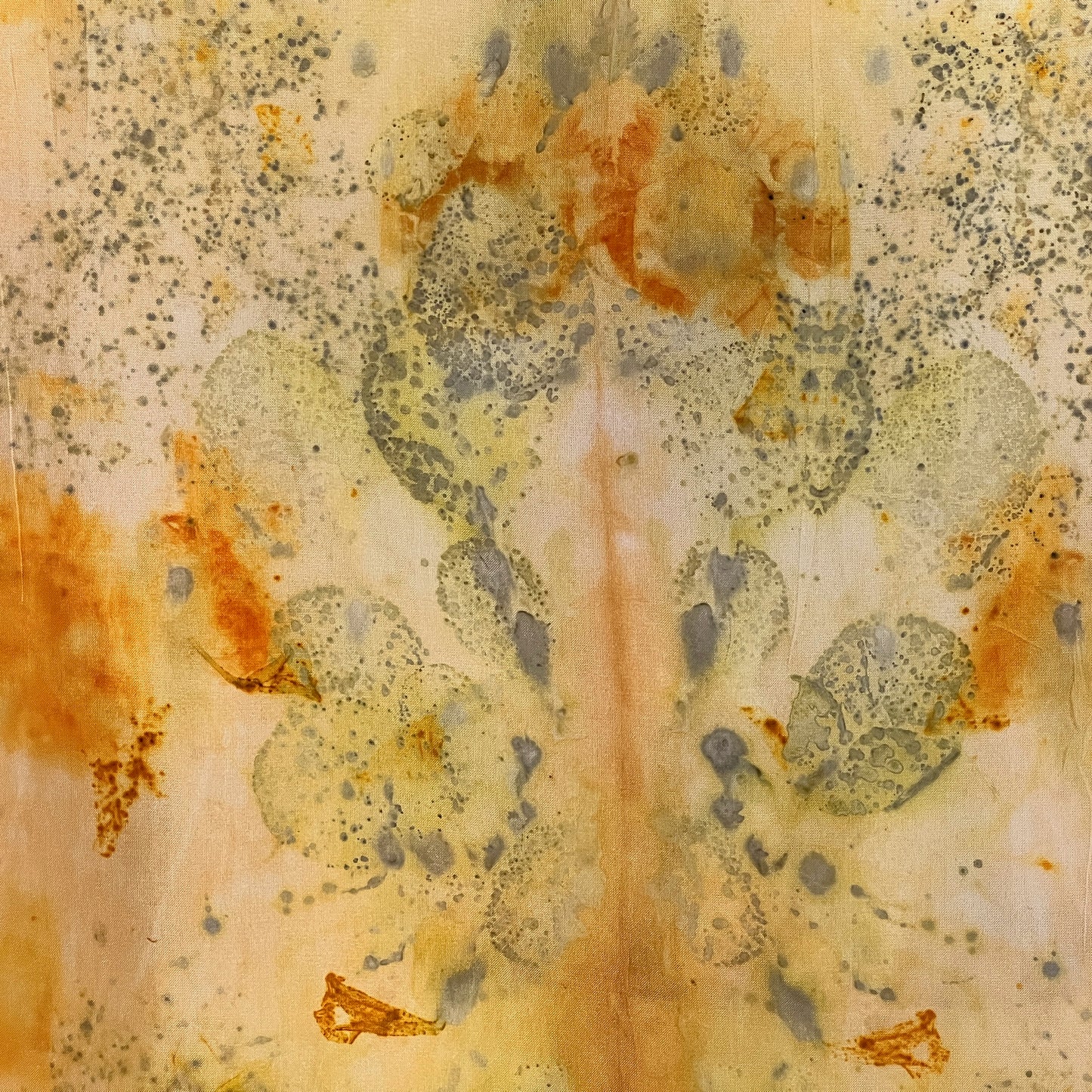 H15-08 - Habotai Silk Scarf 15" x 58" - Coreopsis, Cotinus, Onion