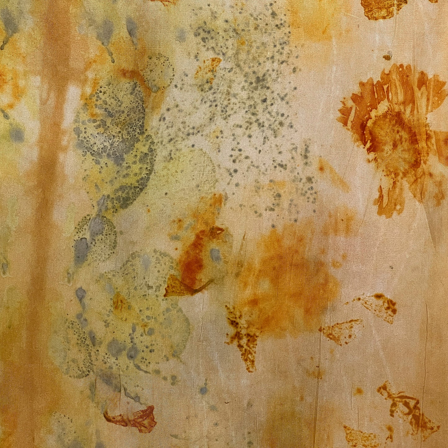 H15-08 - Habotai Silk Scarf 15" x 58" - Coreopsis, Cotinus, Onion