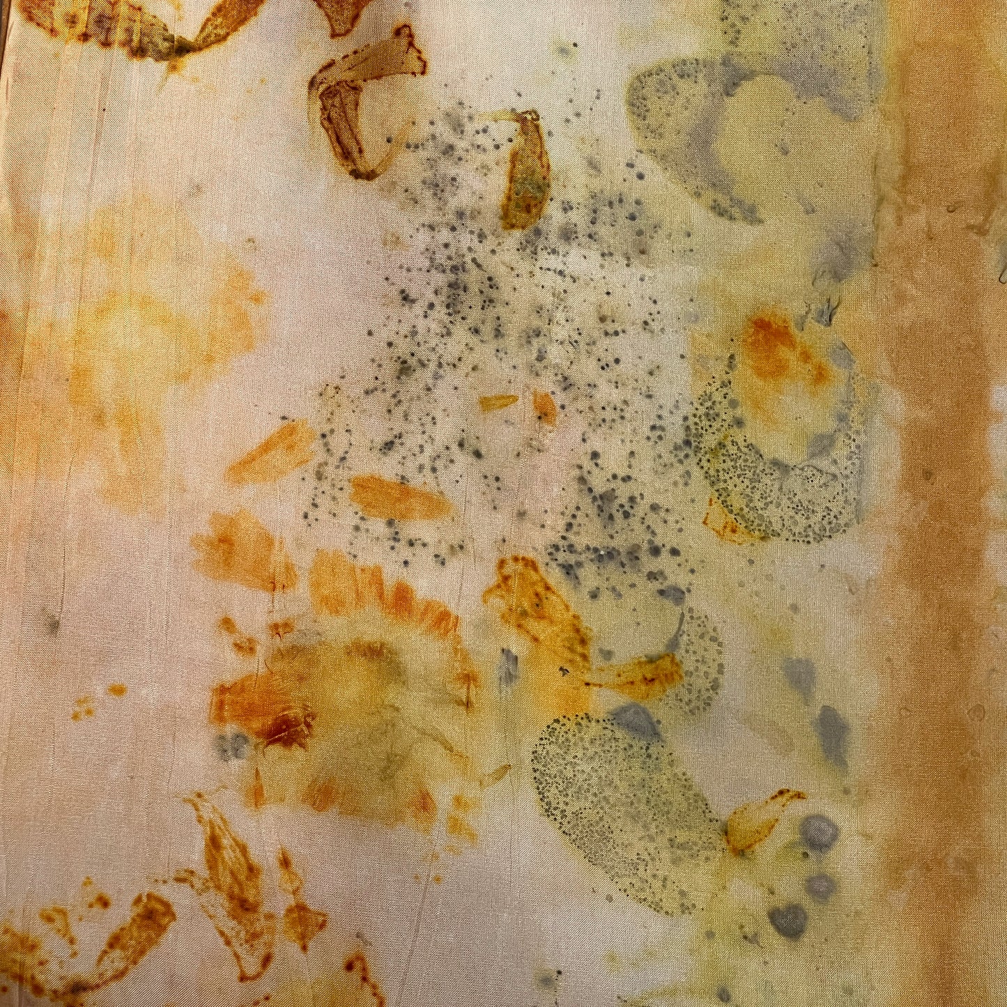 H15-08 - Habotai Silk Scarf 15" x 58" - Coreopsis, Cotinus, Onion