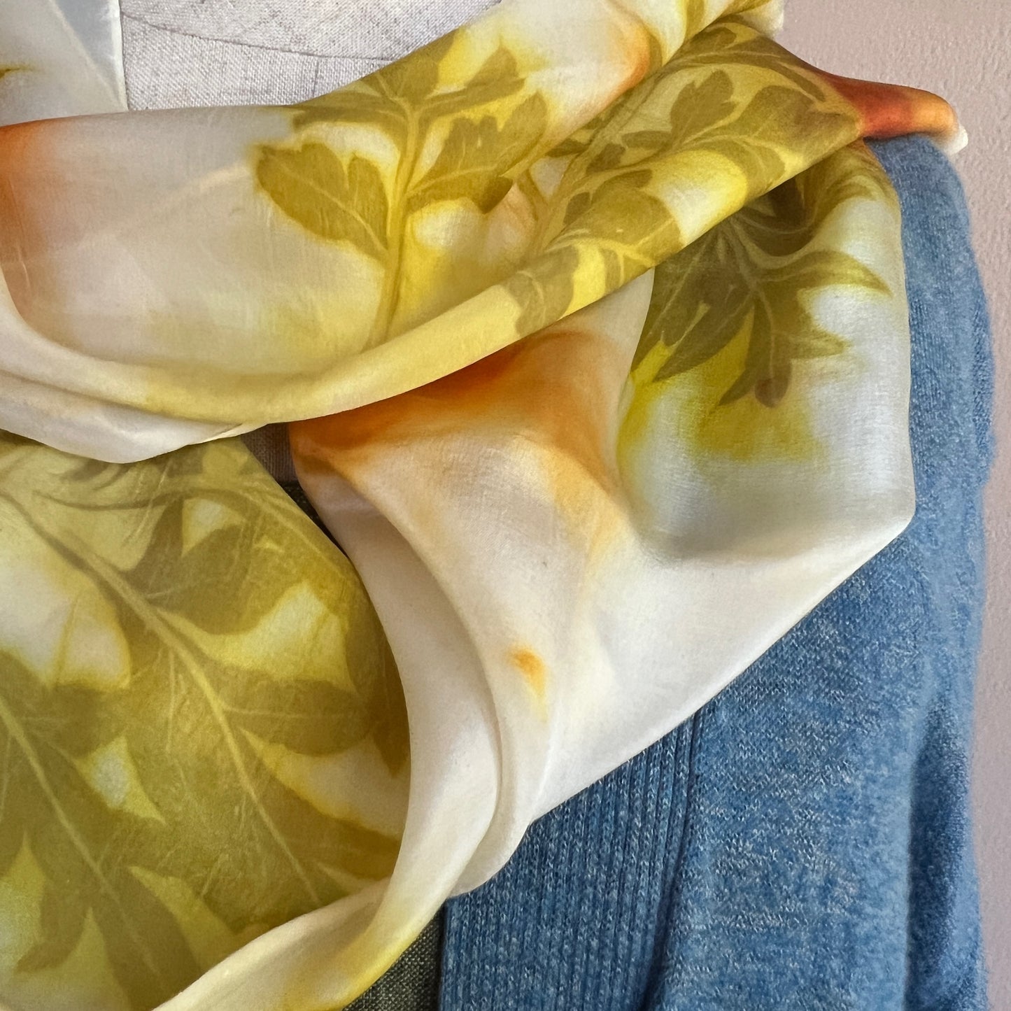 FC08-05 - Flat Crepe Scarf - 8" x 54” -Sulphur Cosmos