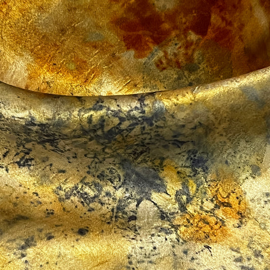 SAT16-07 - Satin Scarf - 16" x 16" - Cotinus and Coreopsis