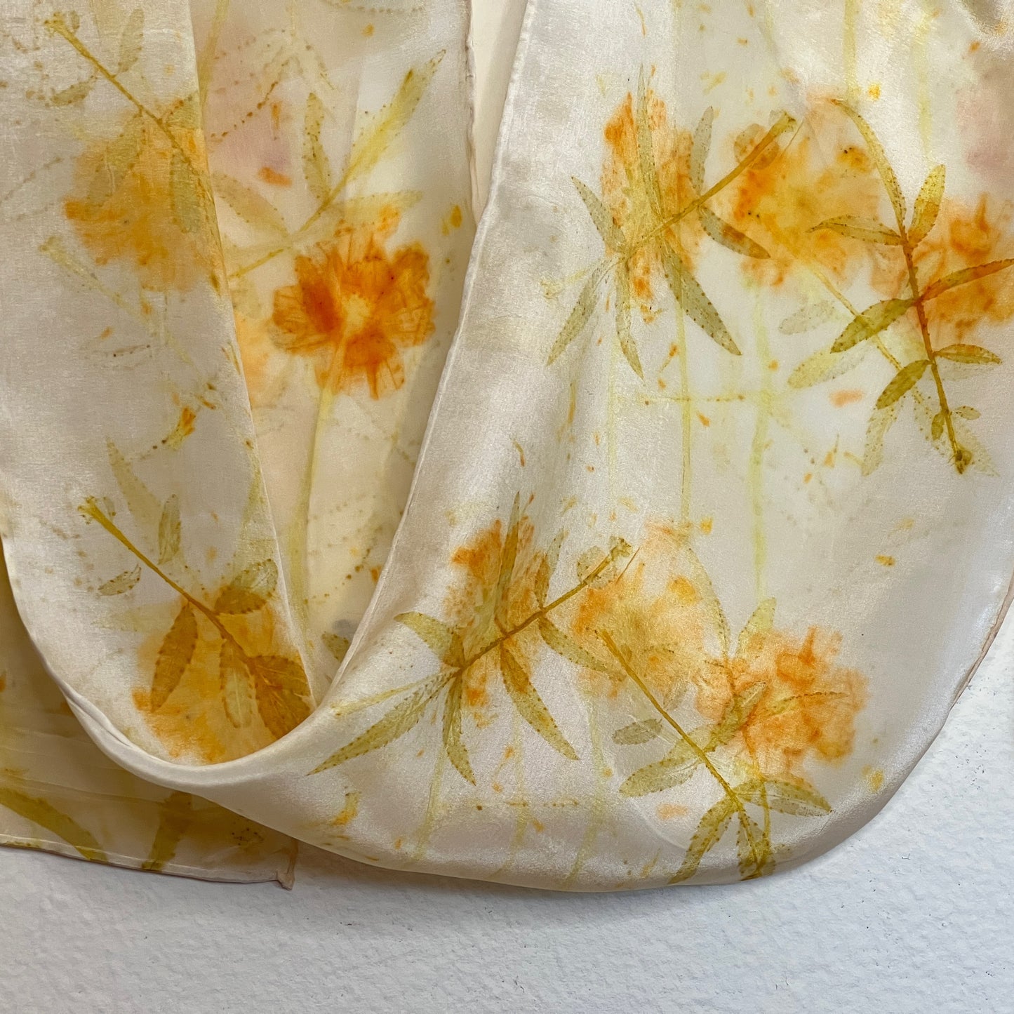 FC08-06 - Flat Crepe Scarf - 8" x 54”  - Sulphur Cosmos, Marigold