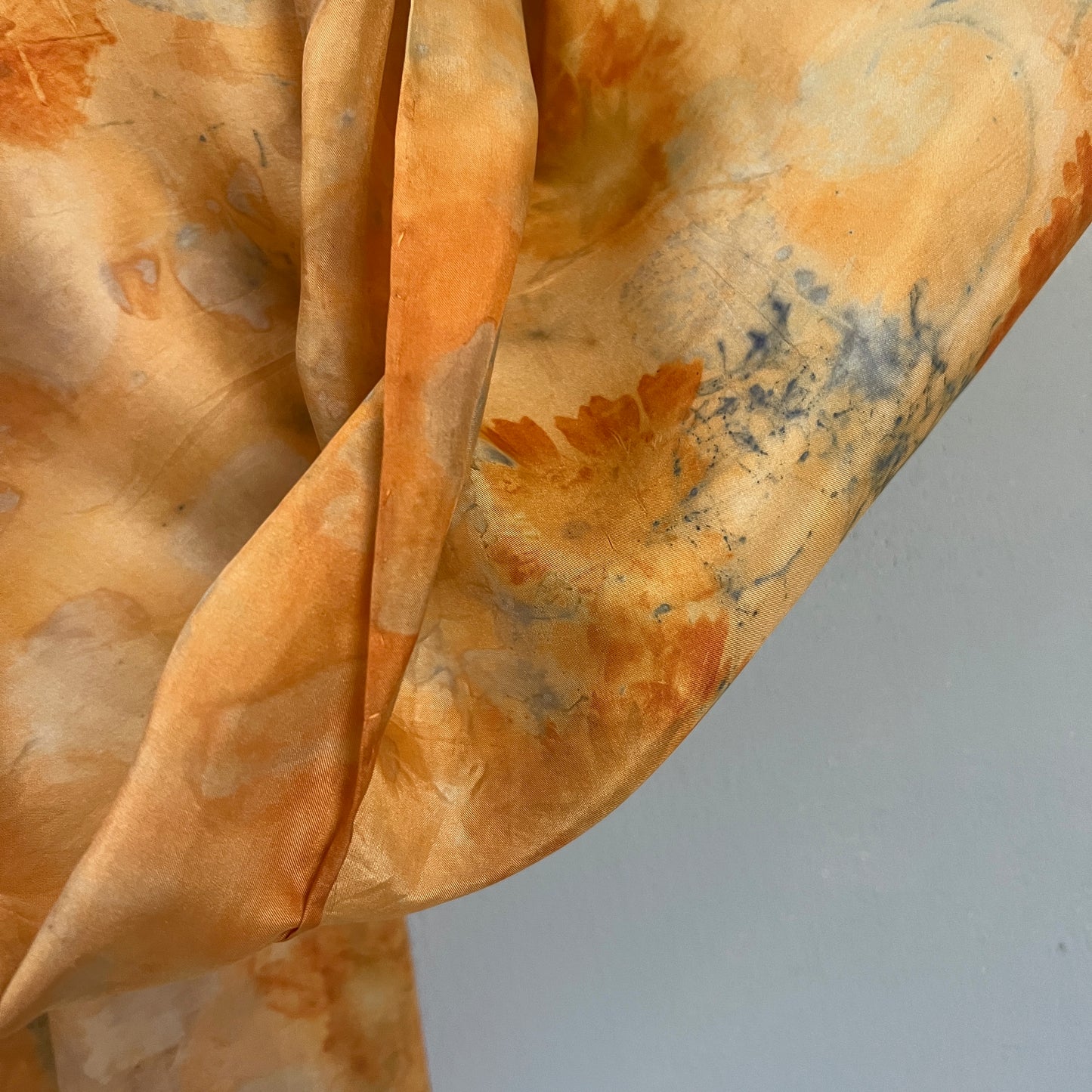 H15-09 - Habotai Silk Scarf 15" x 58" - Coreopsis, Cotinus, Larkspur
